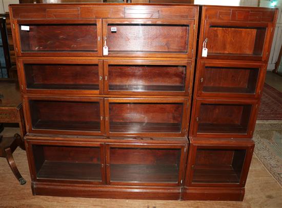 2 mahogany bookcases, one with 4 glazed doors the other with 8